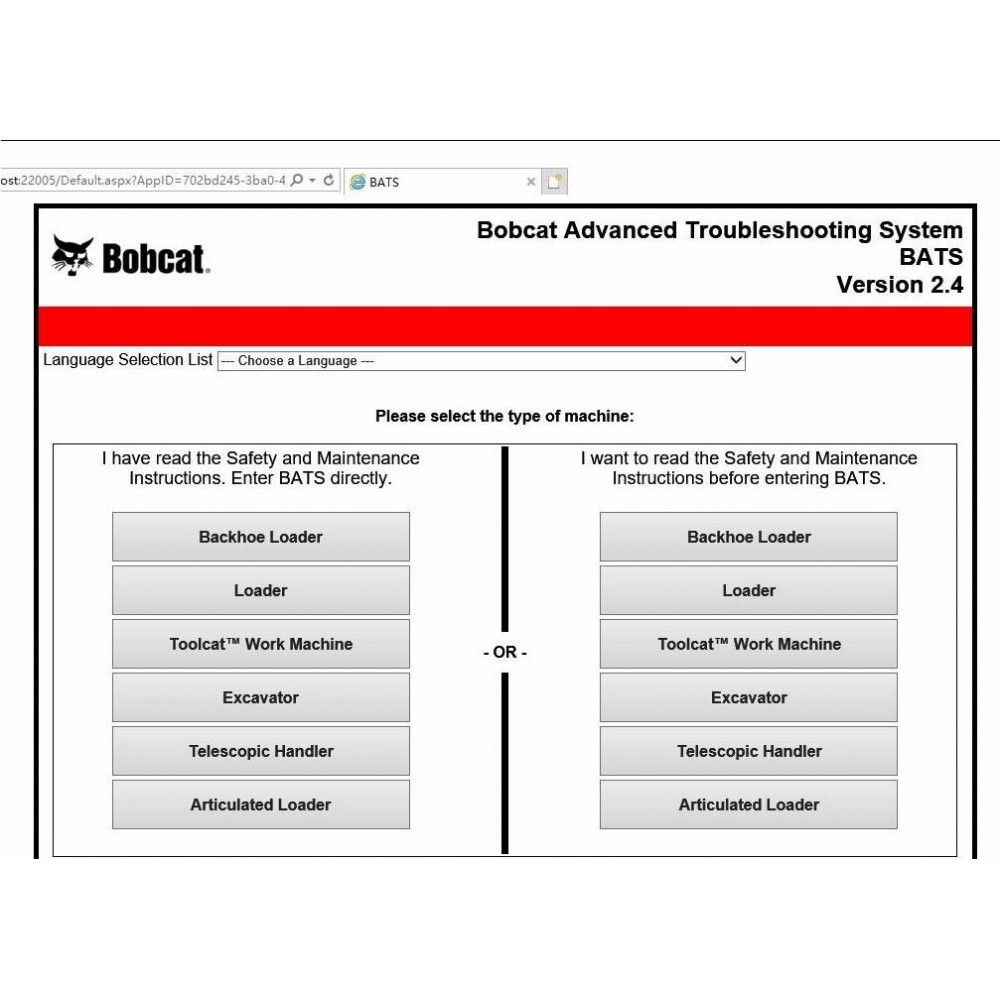 Bobcat BATS Advanced Troubleshooting System 2.4 2021.05