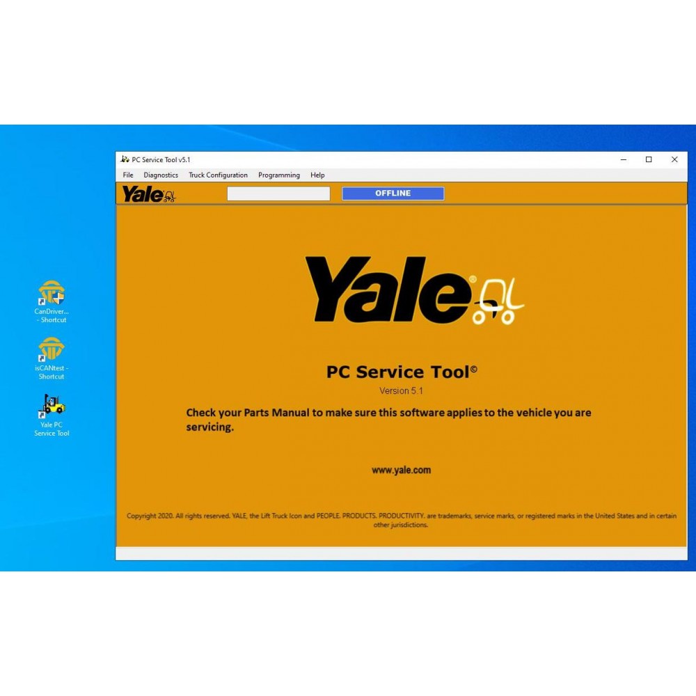  Yale PC Service Tool V5.1 Forklift Diagnostic Software 2023