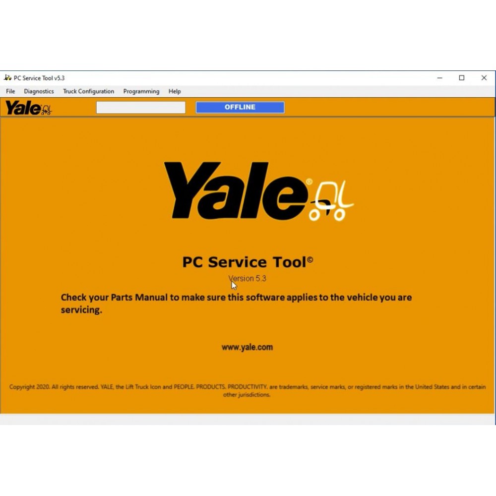  Yale PC Service Tool V5.3 Forklift Diagnostic Software 2024